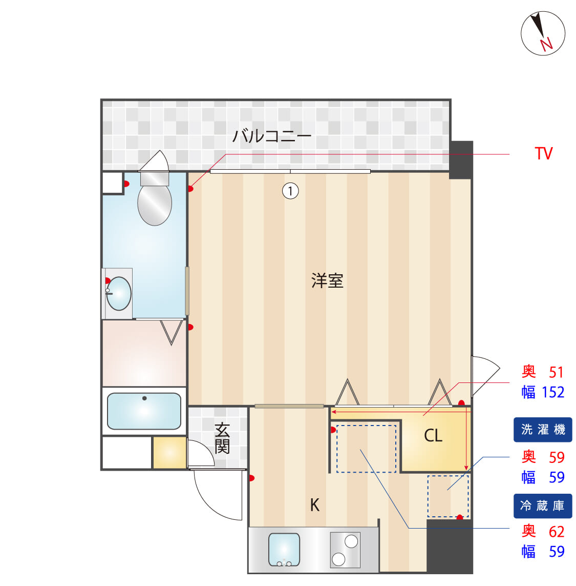 【空室募集中】1202号室（1K）